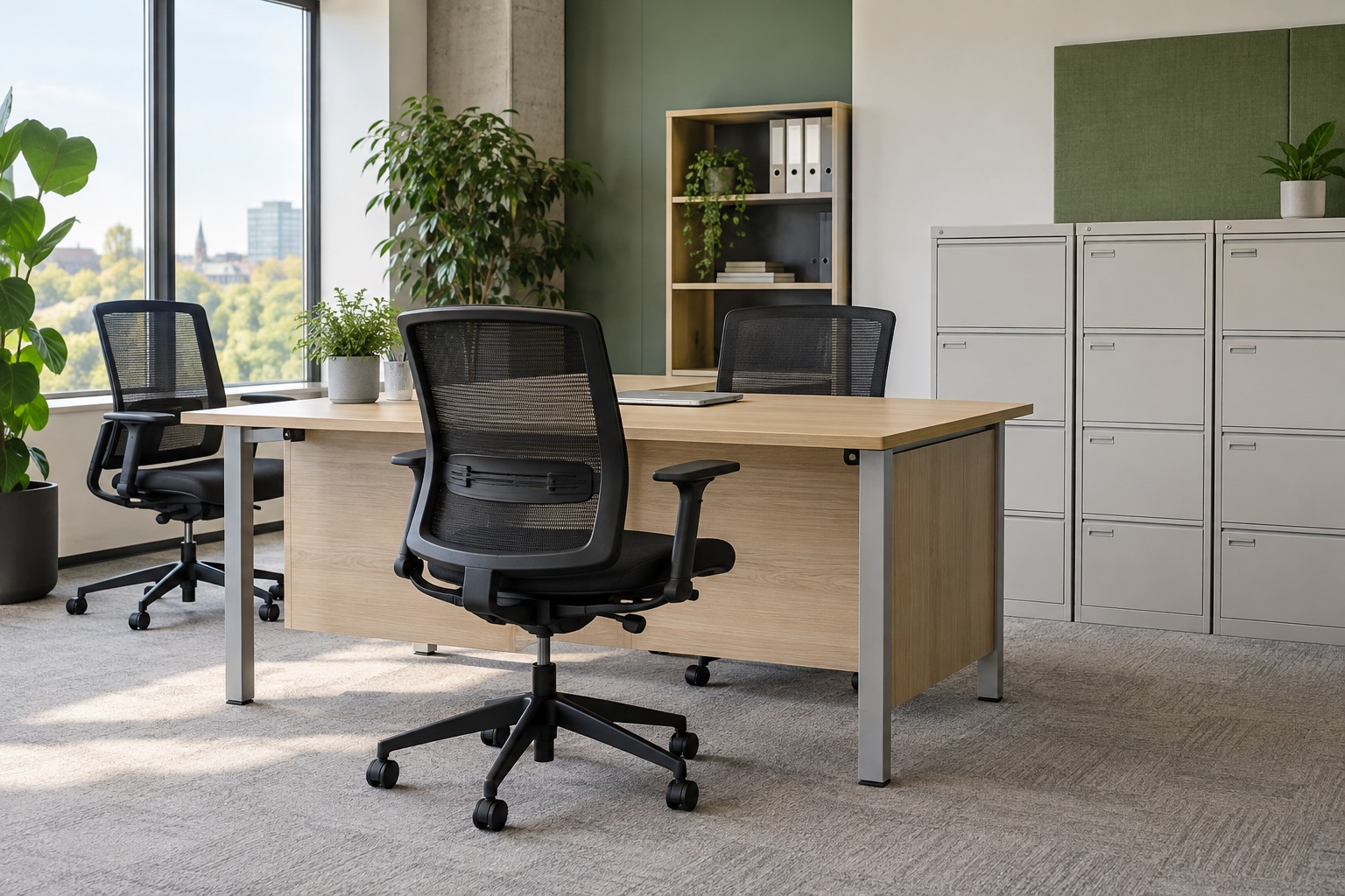 Illustrative office furniture ready for clearance